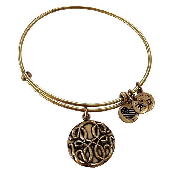 Vintage Alex & Ani Path of Life Embossed Charm Bangle 2016 - Picture 1 of 4